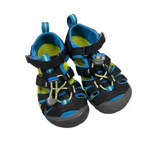 Keen Newport‎ H2 Water Sandals Washable Black Blue Yellow Toddler Shoes 11